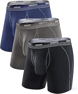 Separatec Mens Underwear with Pouch for balls Anti Chafing Underwear Men Athletic Sport Performance Long Boxer Briefs Packs