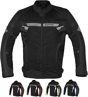 ALPHA CYCLE GEAR BREATHABLE BIKERS RIDING PROTECTION MOTORCYCLE JACKET MESH CE ARMORED (BLACK WIND, XXX-LARGE)