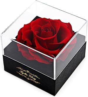 Kylin Glory Fresh Cut Flower Preserved Rose for Women Mom Wife Girlfriend - Flower Gift Real Rose Decor for Mother's Day Valentine's Day Wedding Party Celebration Birthday Anniversary (Red)