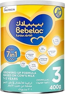 Junior 3 Nutri 7in1 Palm Oil Free Stage 3 Growing Up Milk Formula, from 1 to 3 years 400g tin| Fortified with Iron, Vitamin C, prebiotics & postbiotics (3-GL)