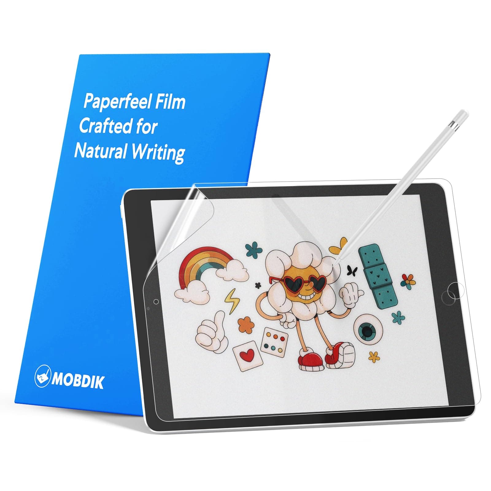 2 Pack Paperfeel Screen Protector Compatible with iPad 9/8/7 (10.2 Inch, 2021/2020/2019, 9th/8th/7th Generation), Crafted for Natural Writing, Anti Glare with Easy Installation Kit