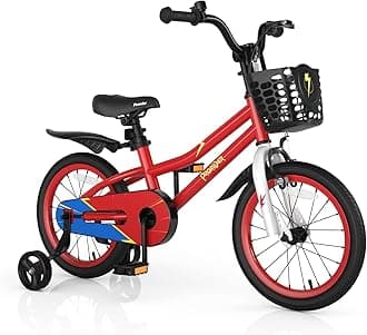 Kids Bike, 12 14 16 18 20 Inch Children Bikes for Boys Girls Teens 3-8 8+ Years w/Training Wheels or Kickstand, Handbrake, Coaster Brake & Removable Basket, Kids Bicycle of Multiple Colors