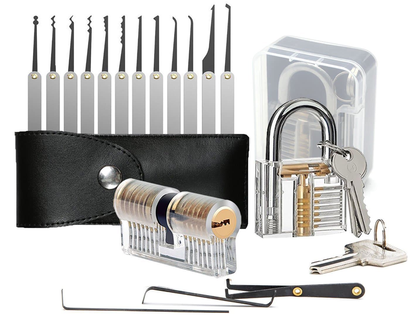 Ultimate Lock Pick Set LOKKO with 2 Training Locks with Lock Picking Key, Extractor Tool and eGuide for Beginner and Locksmiths
