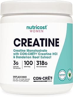 Creatine Monohydrate Powder for Women, Micronized, Unflavored, 100 Servings - Vegetarian, Non-GMO, Gluten Free