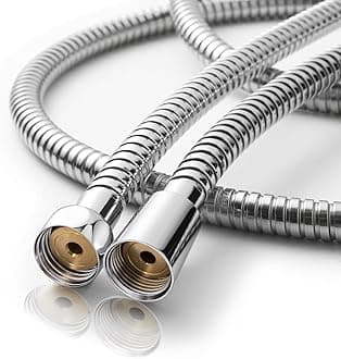 OFFO Shower Hose, 48 Inch Bidet Hose High Pressure Explosion Proof Toilet Hose for Bidet Sprayer Stainless Steel Electroplating Handheld Shower Hose Flex Hoses with Woven Inner Tube, Chrome