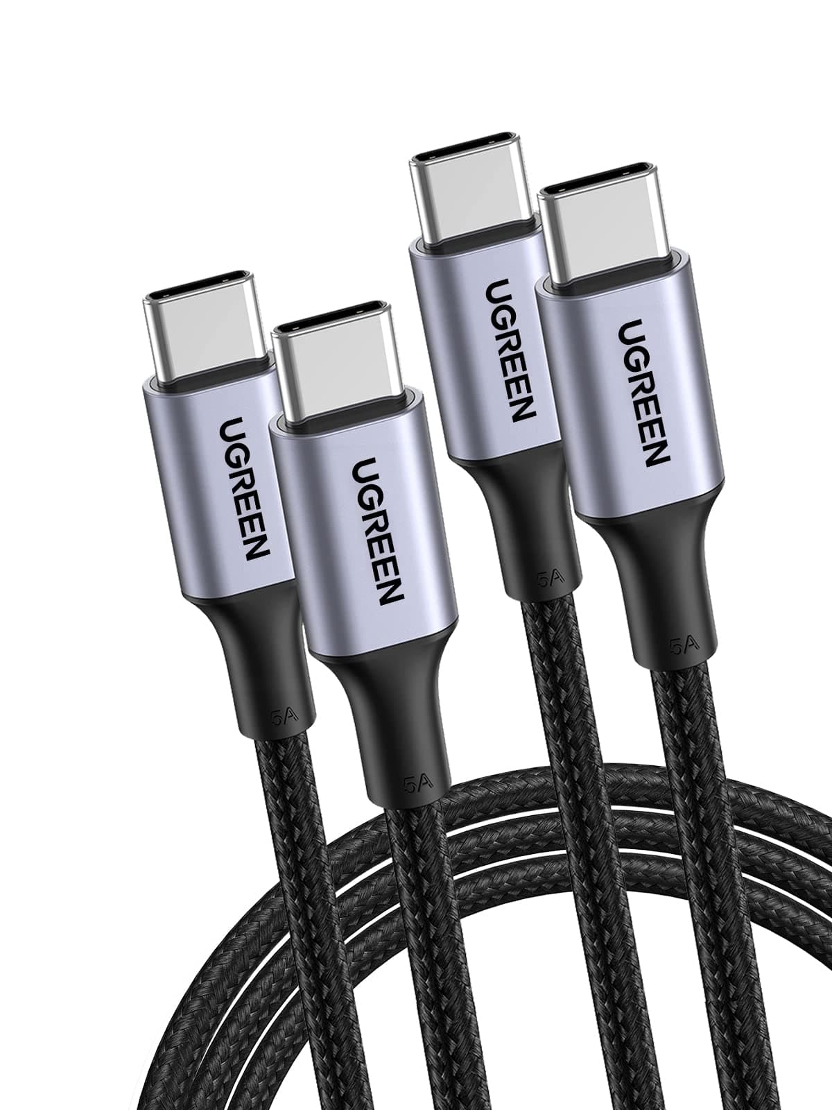 UGREEN USB Type C Cable PD Compatible 100W/5A Ultra Fast Charging USB C to USB C Disconnect Prevention, Compatible with Type-C Models such as iPhone 15, MacBook Pro, Matebook, iPad, Xperia, Galaxy and