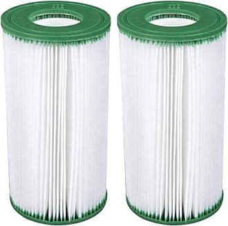 Coleman 90357E-BW Type III A/C Replacement Washable Pool Filter Cartridges for 1000 and 1500 GPH Filter Pumps, Green and White (2 Pack)