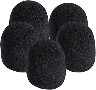 on-Stage Pack of 5 Foam Microphones Ball Type Black