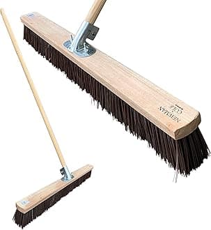 36” Wide Broom Outdoor, Extra-Large Heavy Duty Broom Sweeping Brush for Big Yards and Industrial Cleaning (36” Synthetic Poly Stiff Broom Complete with Handle)…