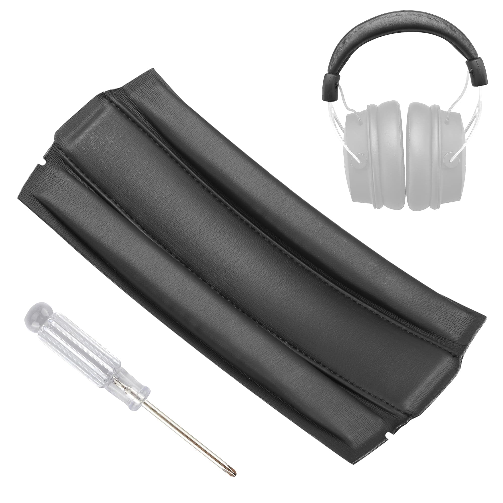 Replacement Cloud Alpha headband pad cushion cover. Compatible with HyperX Alpha/Alpha S Headphones (Black). Easy slot in design | Premium PU | FlexiSoft High-Density Foam