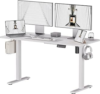 – Electric Standing Desk - Adjustable Height with Memory Preset, 140 x 60 cm Ergonomic Design Home Office Standing Desk