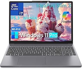 Laptop Computer, Intel 10-Core i7-13620H (Beat Ultra 7 255U), 24GB DDR5 RAM, 1TB PCIe SSD, WiFi 6, BT 5.2, 15" FHD+, IdeaPad Slim 3 Copilot PC for Business and Home, Luna Grey, Windows 11 Pro