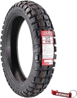 Kenda Big Block (K784) 130/80B17 Rear Tire for Motorcycles, Dirt Bikes, and City Bikes - Durable Off-Road & Street Performance with Keychain 130x80x17
