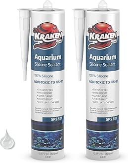 - Kraken Bond Aquarium Silicone Sealant Clear - (2x10.1 fl. oz.) 100% Waterproof Aquarium Safe Silicone, Non-Toxic Fish Tank Safe Sealant, Fast Curing and Strong Adhesion, 2 Pack