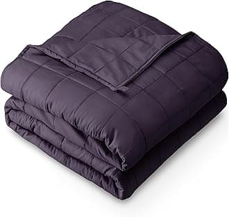 Weighted Blanket Full or Queen Size 15lb (48" x 72") for Adults - All-Natural 100% Cotton - Premium Heavy Blanket Nontoxic Glass Beads (Eggplant, 48"x72")