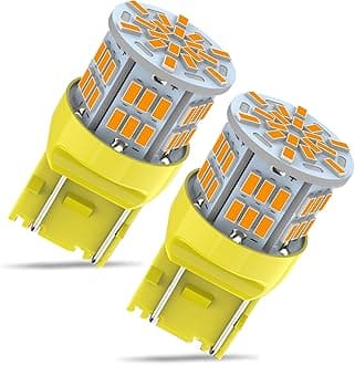 7443 Led Car Bulb Amber, 12V-24V 7443 7440 T20 LED Replacement Light Bulb for Car Brake Tail Running Parking Backup Light, 54SMD Amber light, 2PCS