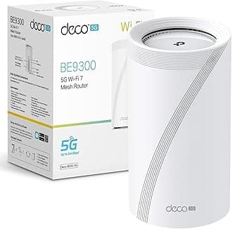 Deco BE65 5G(1-pack) Whole Home Mesh Wi-Fi 7 System, BE9300 Tri-Band WiFi Booster, AI-Driven WiFi Router, Connect Over 200 Devices, 2.5G Connectivity Wired &Wireless, Gaming&4K, Easy Setup