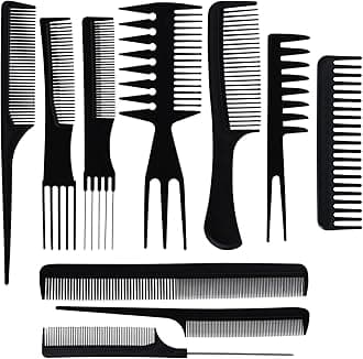 Bs-Mall Einfac Professional All Hair Types Styling Comb Set 10 Pieces