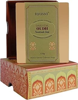 Nyassa Oriental Oudh Luxurious Handmade Natural Bathing Soap|Himalayan Pink Salt With Vitamin E|Long Lasting Fragrance|Moisturizer,Cleanser, Detoxifying|150gm