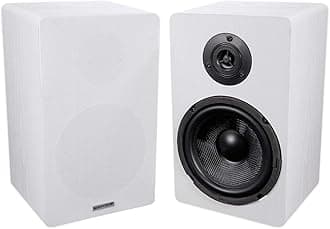 Rockville 2 RockShelf 68W 400w White 6.5" Home Theater Bookshelf Speakers/8 Ohm
