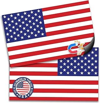 Magnet Me Up American Flag and Reversed American Flag Magnet Decals, Opposing 2 Pack, 3x5 Inches, Heavy Duty Automotive Magnet for Car, Truck, SUV or Any Other Magnetic Surface