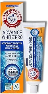 – Advance White Pro Toothpaste, Baking Soda Teeth Whitening Toothpaste with Micro Polisher Technology, 2 Shades Whiter in 4 Weeks, 75 ml Tube