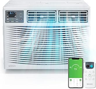 Smart 12000 BTU Window Air Conditioner with WiFi, Energy Saving Window AC Unit with Remote & App Control, Timer Function & Easy Install Kit, for Rooms up to 550 Square Feet, 115V/60Hz, White