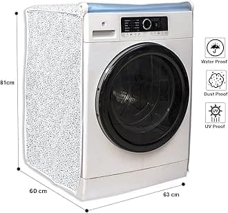 Classic® Front Load Washing Machine Cover Suitable for LG 7 Kg & 7.5 Kg (60cmsX63cmsX81cms, White & Grey)