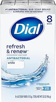 Antibacterial Bar Soap, Refresh & Renew, White, 4 oz, 8 Bars
