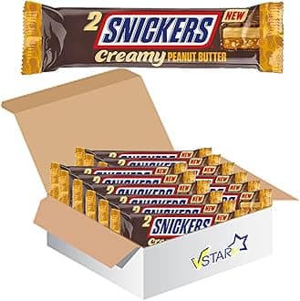 VSTARAll Chocolate Bars Collection (Snickers Creamy Peanut Butter Duo Bar 36.5g, Half Box), 1.0 count