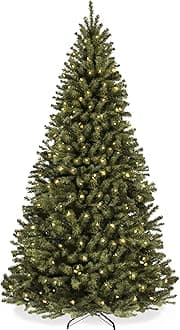 Best Choice Products Artificial Christmas Tree, 4.5ft Premium Pre-Lit Realistic Spruce Holiday Décor w/Dense Branches, Metal Base - Green Spruce