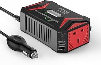 BESTEK 300W Pure Sine Wave Power Inverter 12V to 240V 230V with 4.8A Dual Smart USB Ports Car Adapter Charge Your Laptop iPad iPhone Tablet Consoles & More