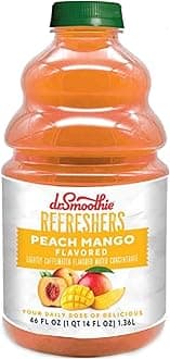 Refreshers Peach Mango – Made with Real Fruit Juice – Drink Concentrate, No Artificial Colors, Shelf-Stable – Lightly Caffeinated with Green Coffee Extract (46 oz Bottle)