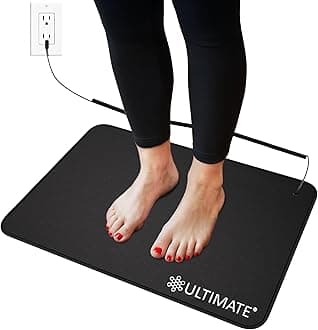 Ultimate Grounding Mat, Conductive Carbon Grounded Pad for Sleep, Energy, Pain Relief, Inflammation & Wellness. Connect to The Earth Indoors. with 18-Foot Grounding Cord