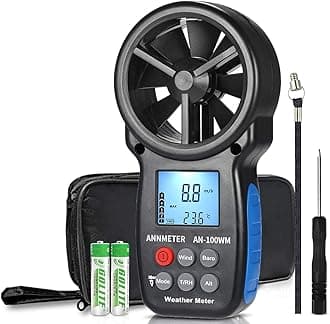 AN-100WM Handheld Wind Speed Chill Temperature Meter Tester Digital Anemometer for Airflow, Speed, Pressure, Humidity Meter