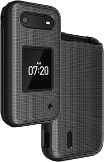Nakedcellphone Case for Nokia 2760 2780 Flip Phone, Slim Hard Shell Protector Cover with Grid Texture for Tracfone N139DL, TA-1398, TA-1451, TA-1420 - Black