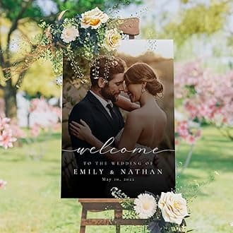 Generic Wedding Sign, 12" x 18" Rectangular Plastic Custom Celebratory Wedding Sign Board, Weatherproof & Fade-Resistant, Perfect for Rehearsal Dinners & Special Events