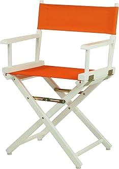 Casual Home 18" Director's Chair White Frame with Tangerine Canvas