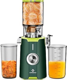 Rush Clear Cold Press Juicer, Slow Juicer Machines with No-Prep 4.35"Feed Chute Fit Whole Fruits & Vegetables, LINKChef Juicer Machines Easy to Clean, 42oz Capacity, 200w, Green