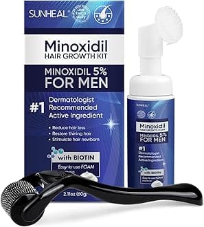5% Minoxidil Foam Hair Growth Kit - For Men's Beard and Women's Hair Regrowth, 60ml