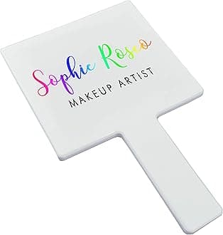 Handheld Makeup Mirror (White) - FREE PERSONALISATION - for Makeup Artists, Salon, Barber Shops, Hairdressing, Dental Offices