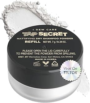 - I DEW CARE Tap Secret Dry Shampoo Powder Refill with Biotin | Strengthening & Volumizing, Refillable, Travel size, Non-aerosol, Korean Ginseng, Dry Shampoo for Women, Women Stocking Stuffers, 0.24 Oz