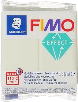 STAEDTLER 8020-04 FIMO Effect Oven-Hardening Polymer Modelling Clay - Nightglow (1 x 57g Block)
