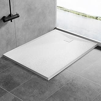 Shower Trays, 1200 x 700mm SMC Slip-Resistance Shower Tray with Shower Waste. Stylish Walk in Base for Shower Enclosure, White