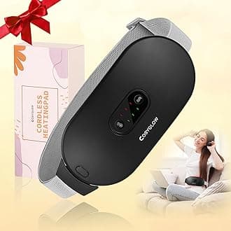 Portable Cordless Heating Pad:COSYGLOW 6 Heat Levels 6 Massage Modes, 3S Fast Heating, Electric Heating Pad,Gifts for Women(Black)