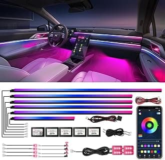 Dreamcolor Acrylic Interior Car Lights, WEBUPAR Car Accessories 18 in 1 Car LED Strip Lights with APP Control and 213 Modes, 175 inches 593 LEDs Fiber Optic Lights, RGB Neon Light Kits