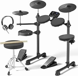 Electric Drum Set, UAED-400,Junior Electronic Drum Kit for Kids Beginner with 150 Sounds,Drum Stool,Drum Sticks,Headphones
