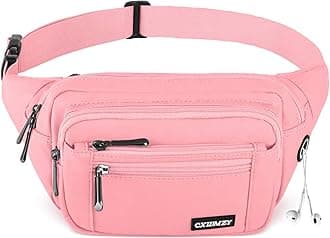 Fanny Packs For Women & Men Waist Pack Hip Bum Bag with Multi-Pockets Large Capacity Waterproof Casual Bum Bag for Disney Traveling Casual Cycling Running Hiking (Pink)