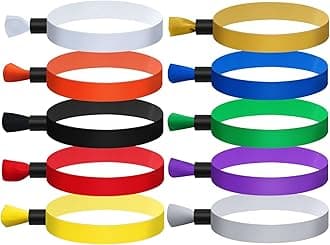 100 Pcs Cloth Event Wristband, Disposable Wristbands for Events, Colored Wristbands Events,for Lightweight Concert,Club Entrance Wrist Strap Party Wristband Event (Color : ASSORTED COLOR)