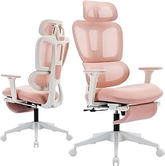 Office Chair with Footrest Pink